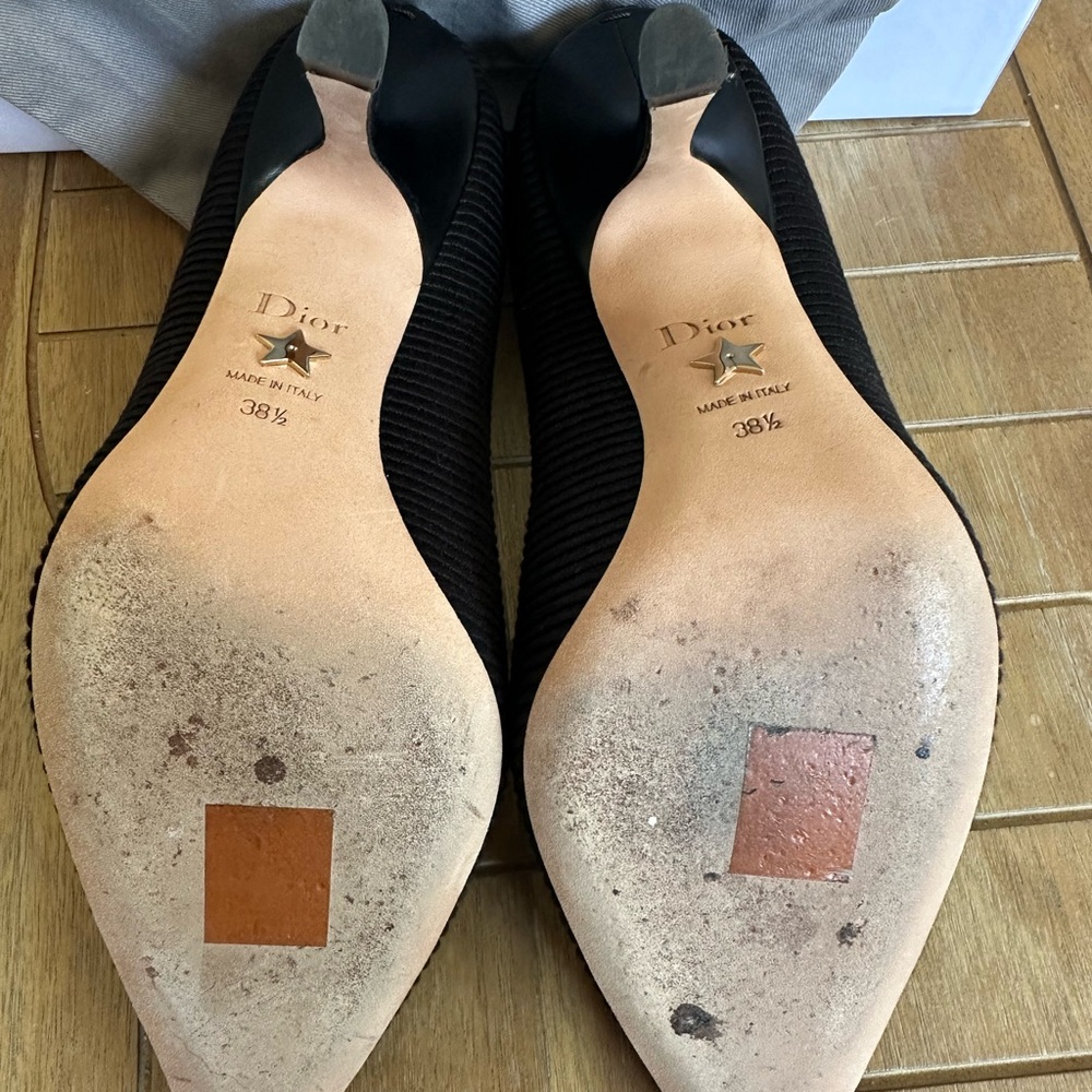 Christian Dior J' adior Black Embroidered Fabric 100mm Heels - Picture 5 of 9